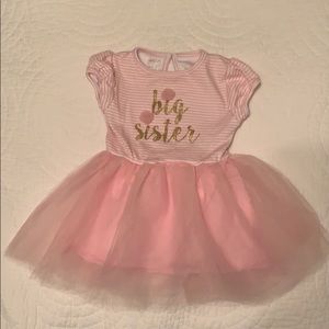 Mudpie Big sister tulle pink dress